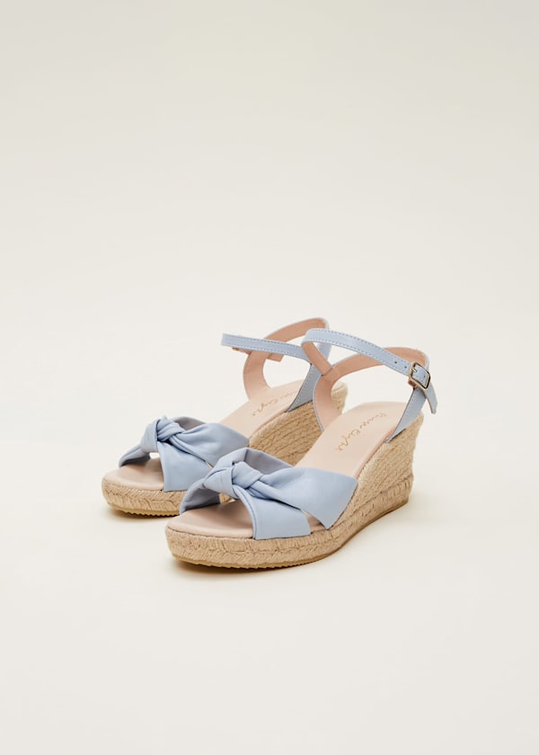 Leather Knot Front Espadrilles