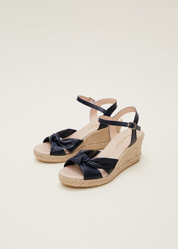 Leather Knot Front Espadrilles