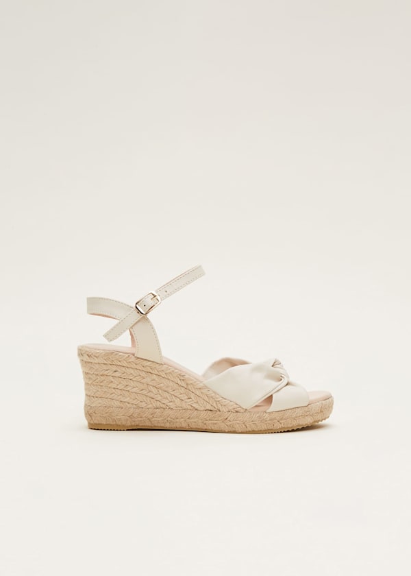 Leather Knot Front Espadrilles