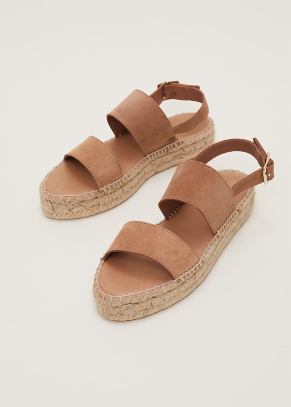 Brown Suede Chunky Sandals