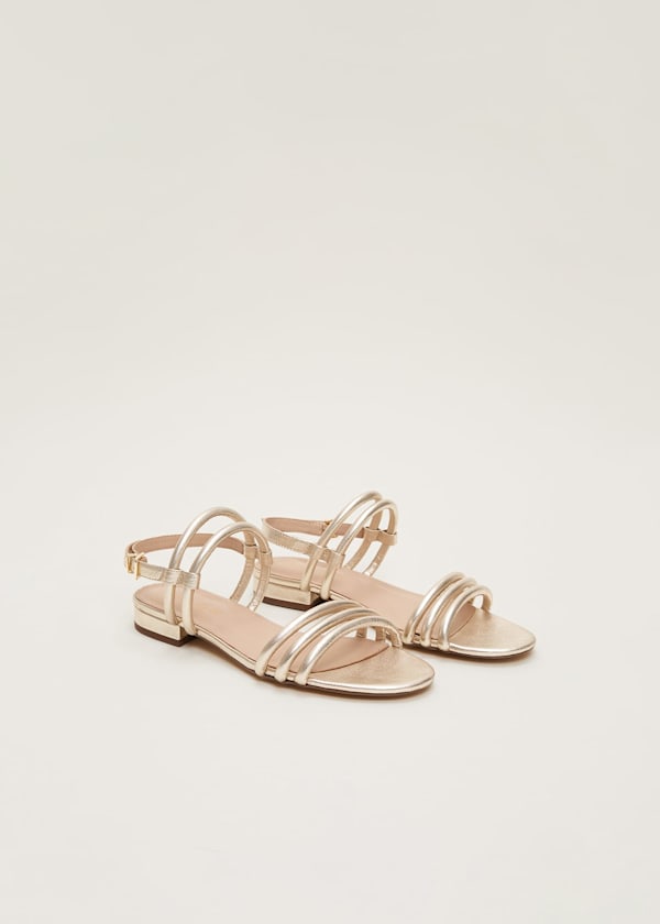 Gold Leather Sandals