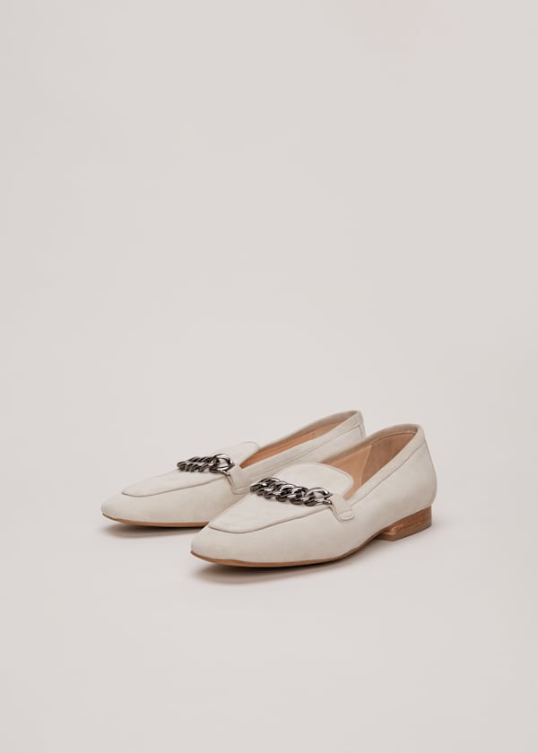 Grey Chain Detail Loafers