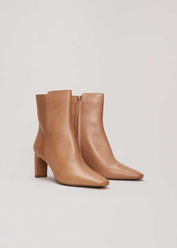 Brown Leather Ankle Boots