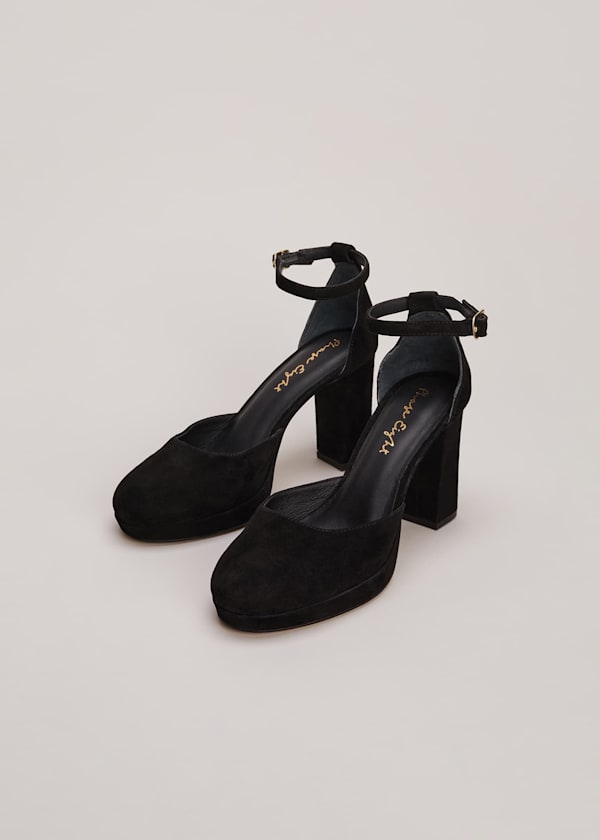 Black Suede Platform Heels