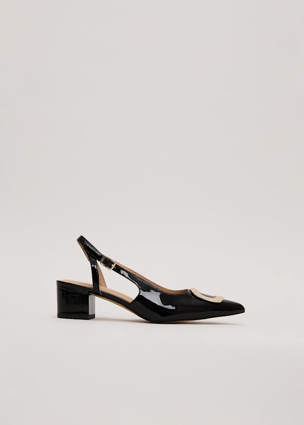 Patent Block Heel Shoes