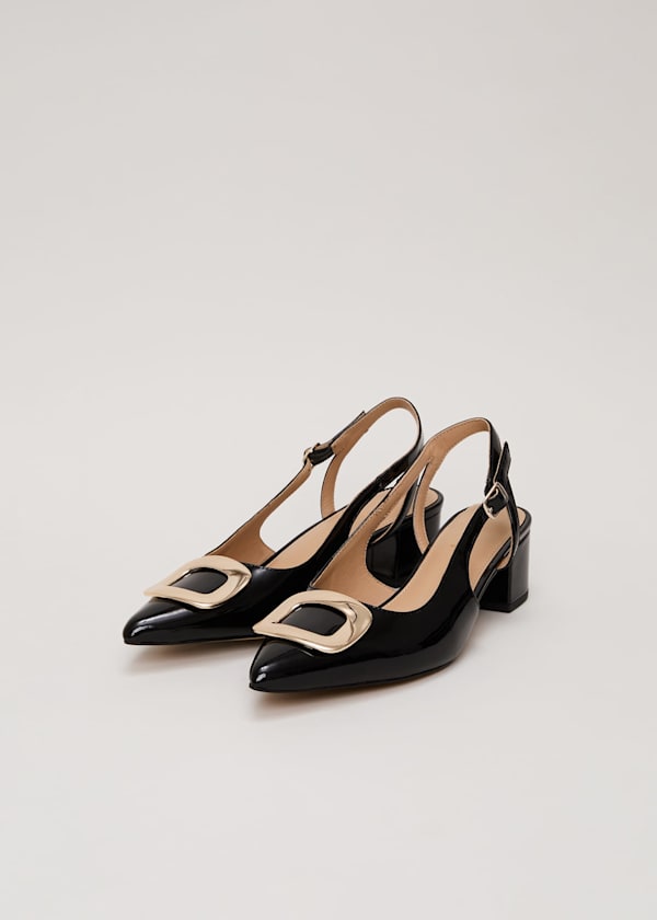 Patent Block Heel Shoes