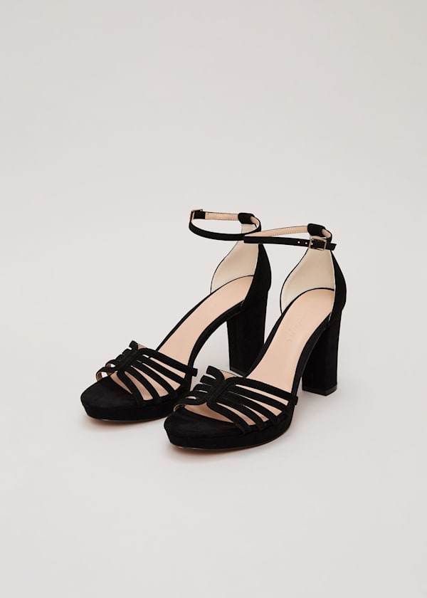 Suede Strappy Platform Shoe