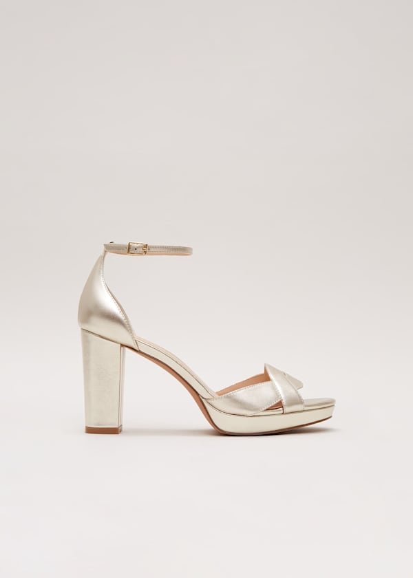 Leather Crossover Platform Sandal