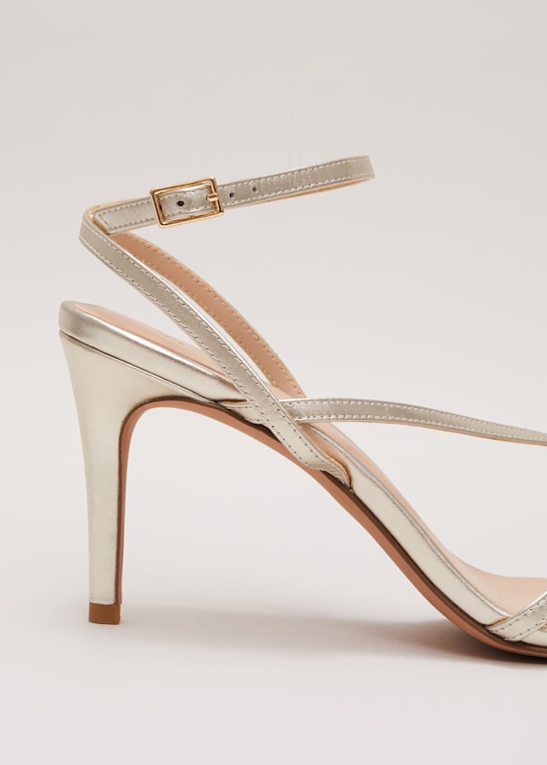 Leather Barely There Strappy Sandal