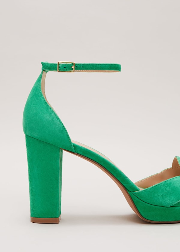 Suede Crossover Platform Sandal
