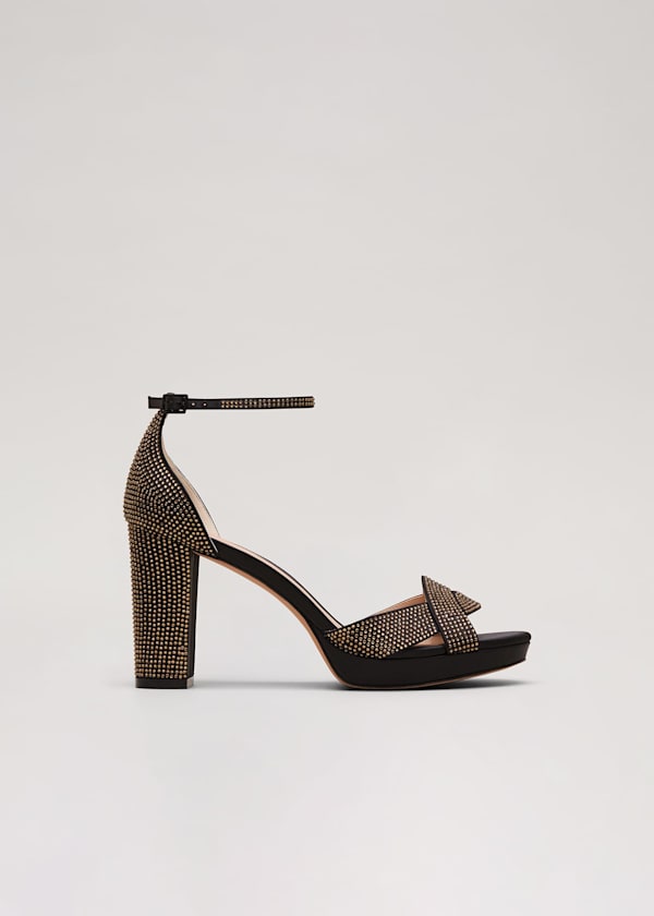 Embellished Crossover Platform Sandal