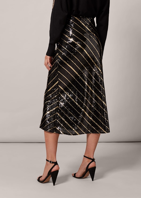 Giana Stripe Sequin Skirt