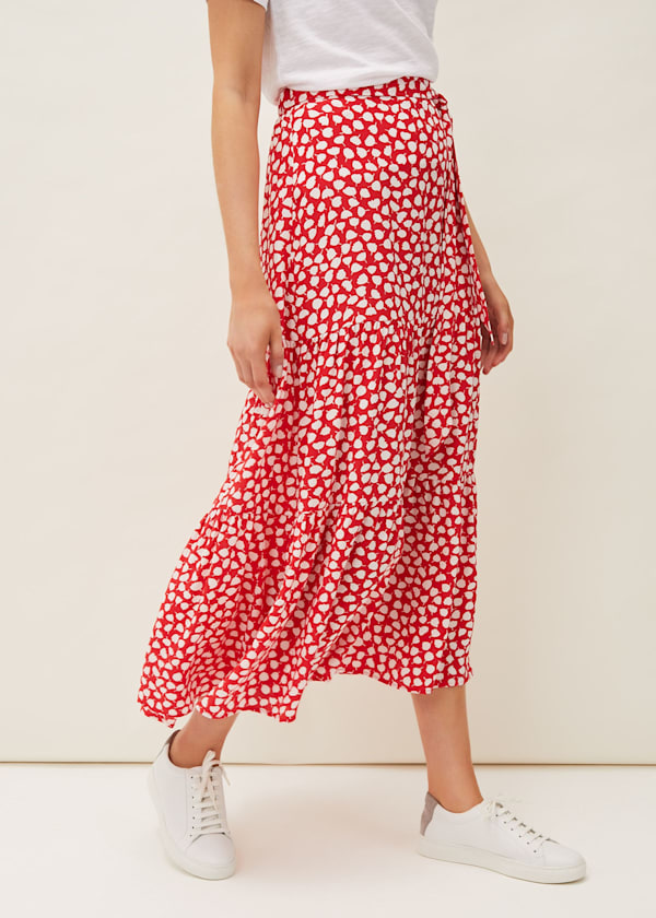 Tana Leaf Print Maxi Skirt