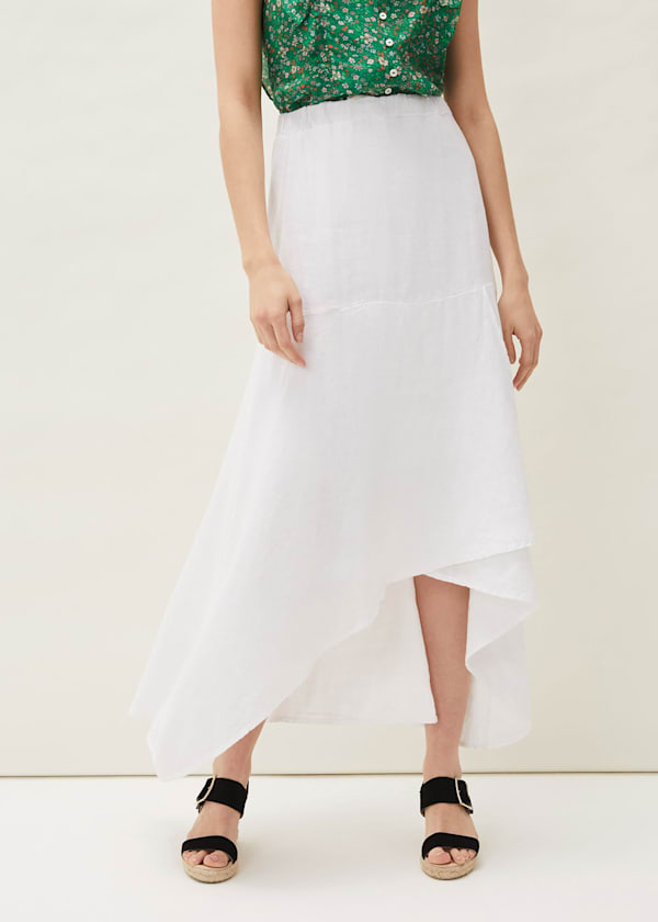 Phoebe Faux Wrap Linen Skirt