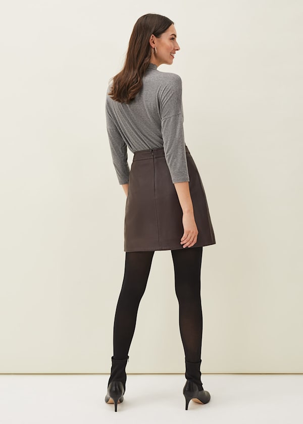 Nadine Leather A-Line Skirt