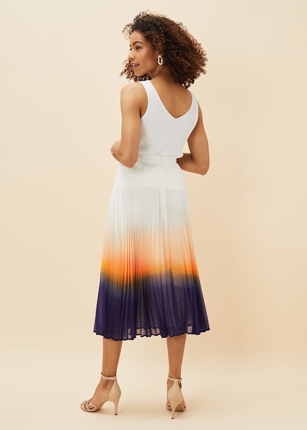 Raya Pleated Dip Dye Skirt