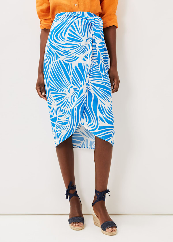 Dorothy Shell Print Wrap Skirt