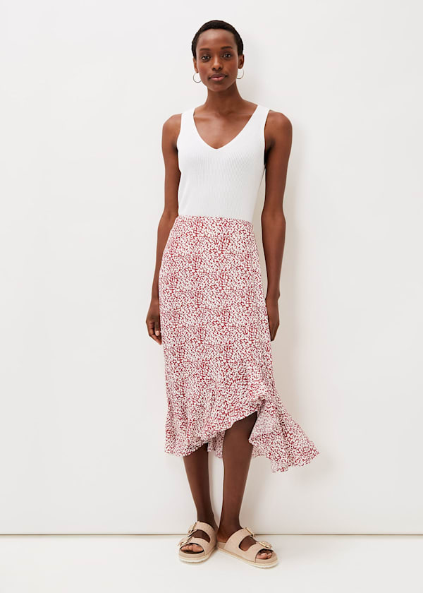 Lara Print Frill Hem Skirt