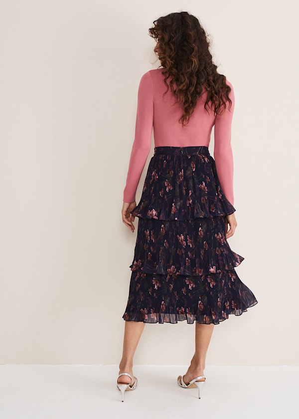 Selena Tiered Printed Skirt