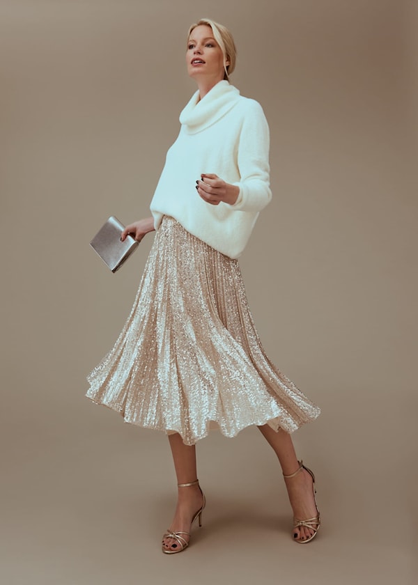 Celeste Sequin Pleat Skirt