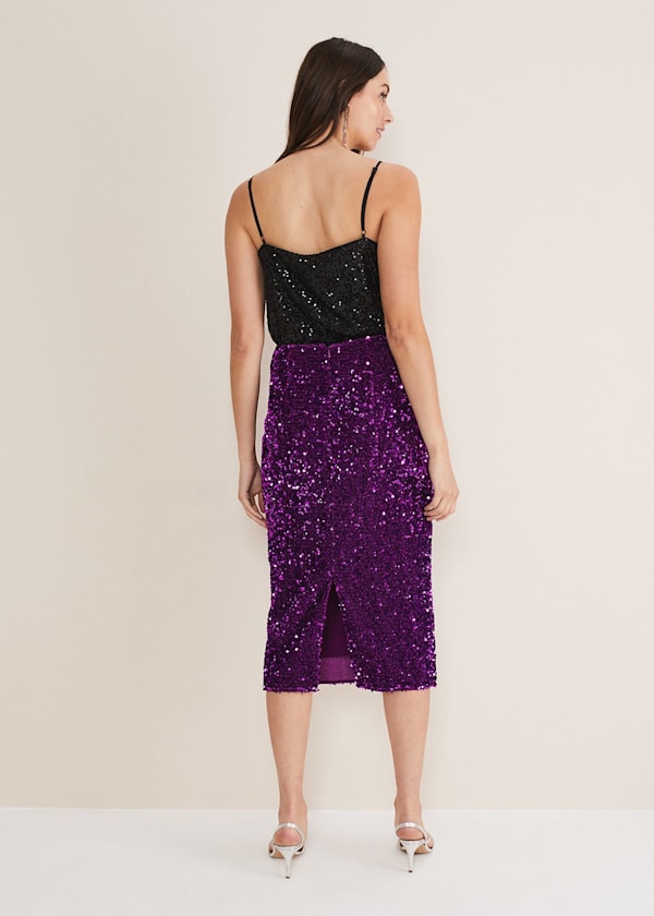 Elvira Sequin Midi Skirt