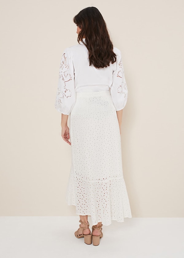 Abla Broderie Midi Skirt