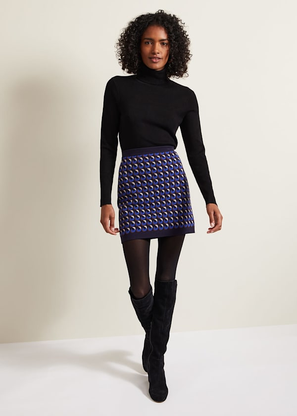 Patterned grey skirt hot sale