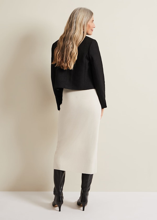 Irina Button Front Rib Skirt