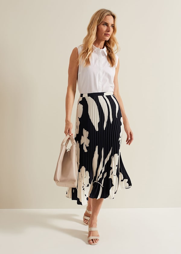 Elmina Floral Pleated Skirt