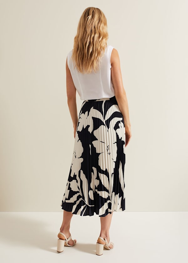 Elmina Floral Pleated Skirt