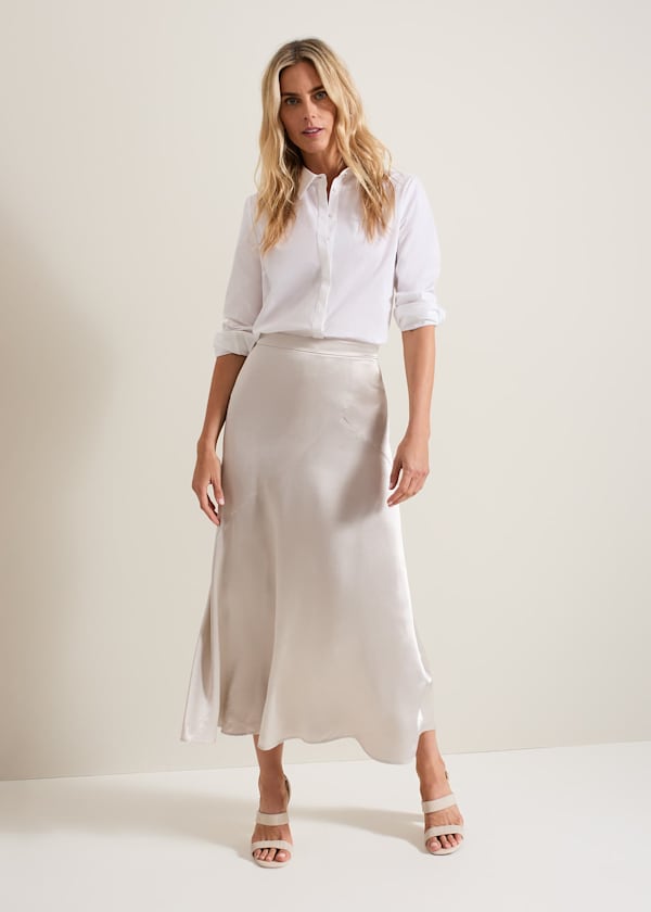 Ophelia Satin Midi Skirt