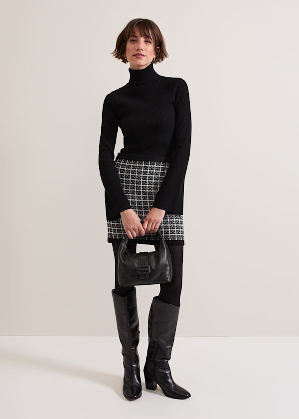 Tiffany Shimmer Check Skirt