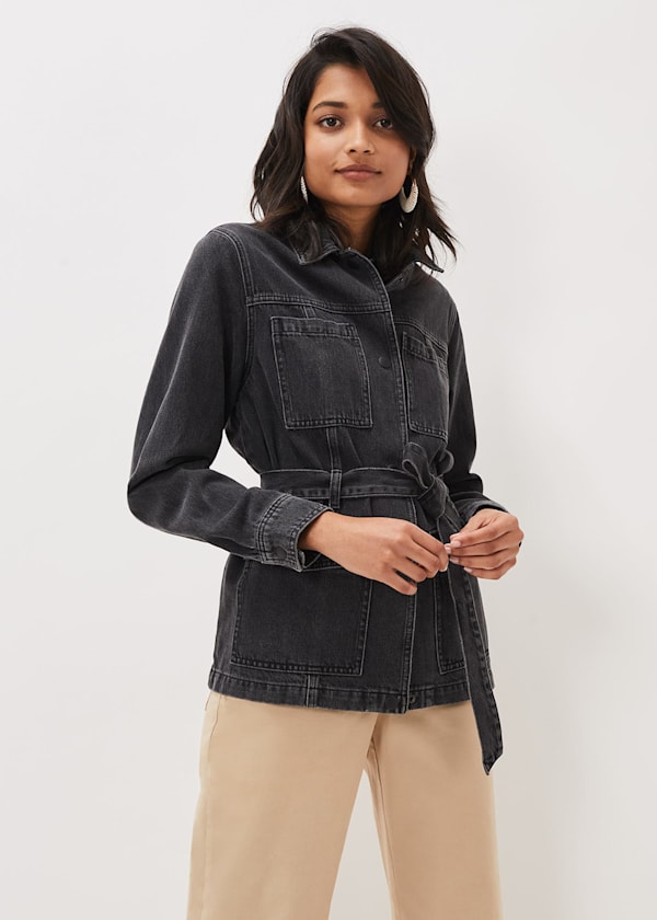 Jannah Denim Belted Shacket