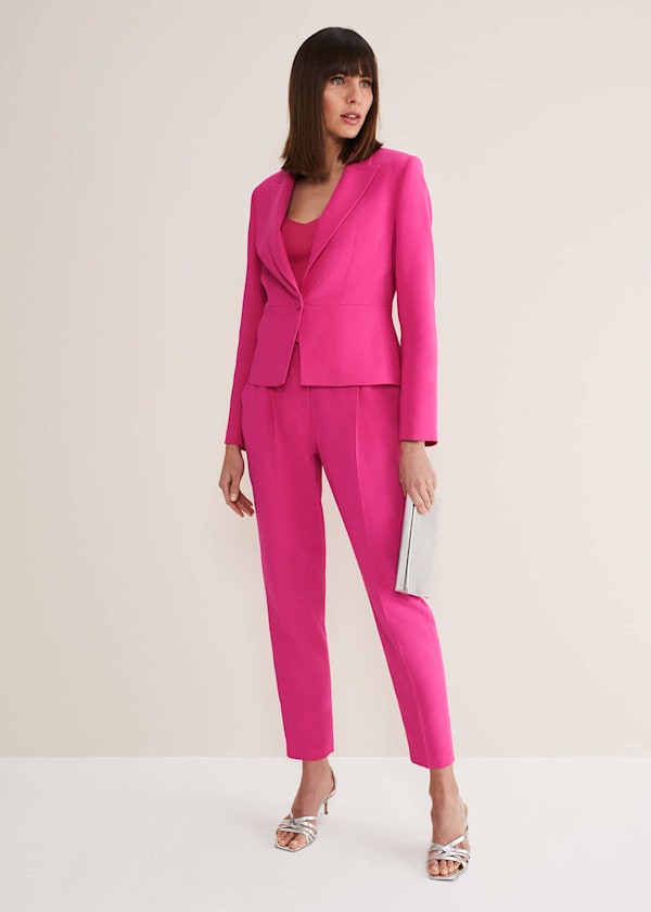 Fuchsia Autumn Formal Queenspark Ladies Pants Suits Set Long