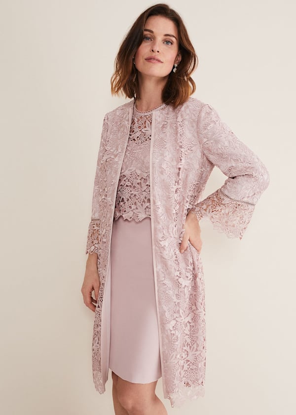 Phase eight darena lace dress pink discount