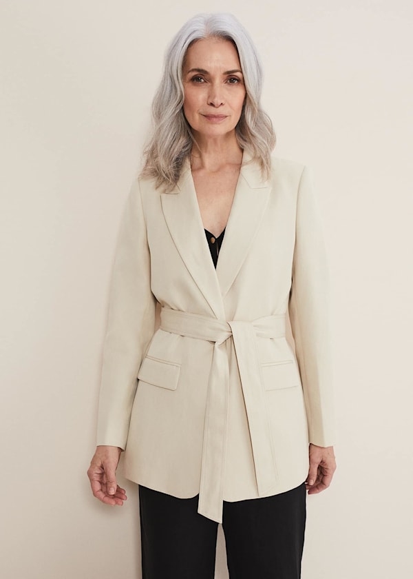 Inessa Linen Belted Blazer