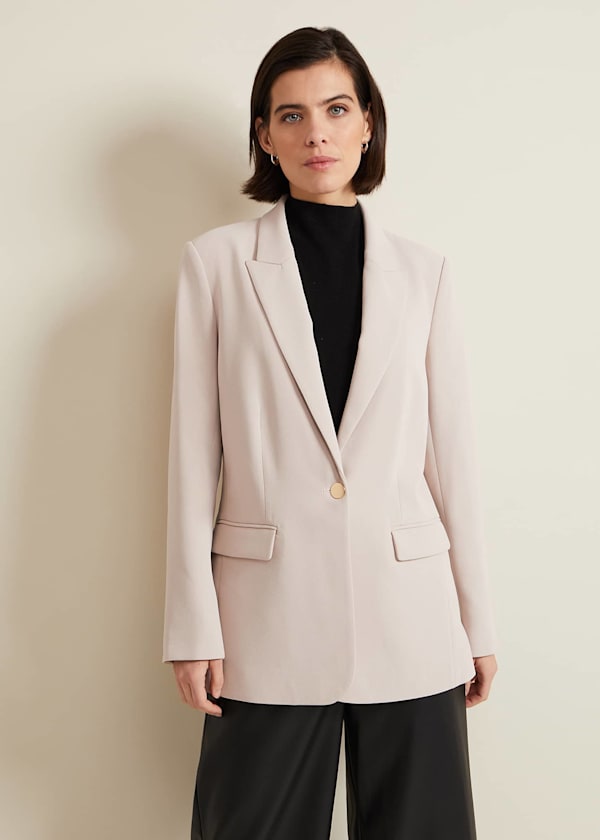 Elandra Neutral Tux Blazer