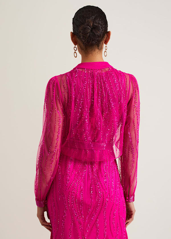 Lila Beaded Cover Up
