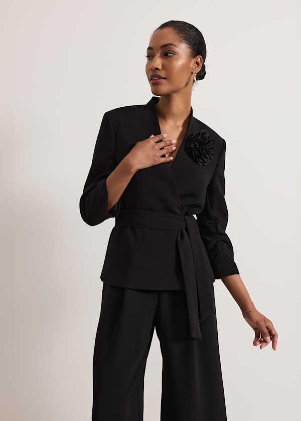 Sophin Black Corsage Jacket