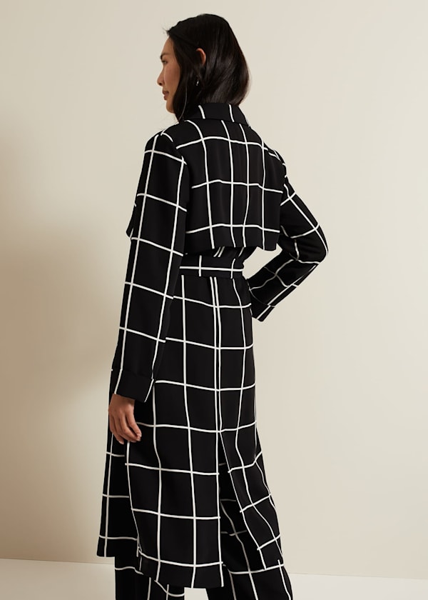 Aspen Check Drape Trench