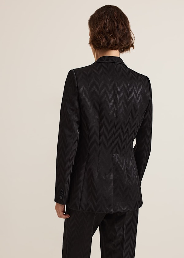 Adalynn Fitted Jacquard Suit Jacket