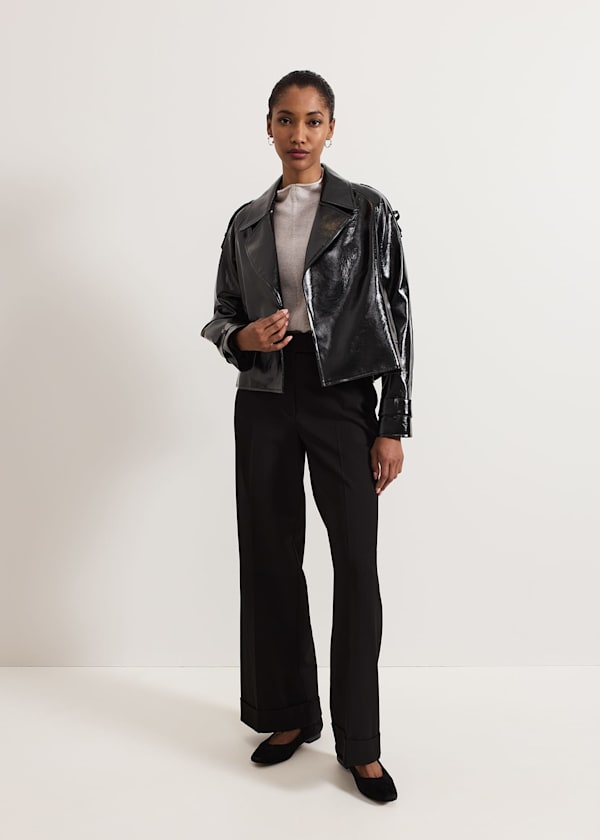 Fayette Cropped PU Trench