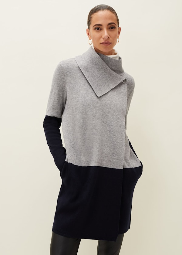 Paloma Colourblock Knit Coat