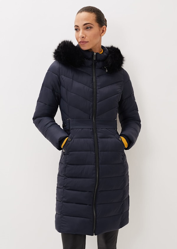 Synthia High Shine Puffer Coat