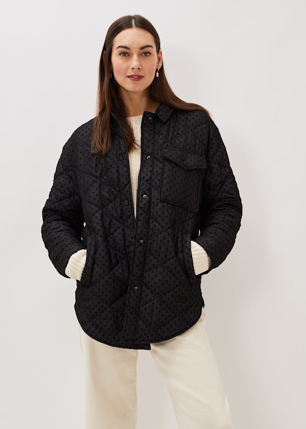 Lola Quilted Polka Dot Coat