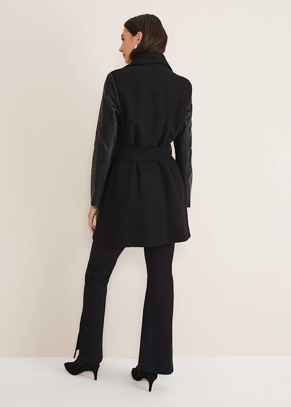 Tori Wool Contrast Sleeve Coat