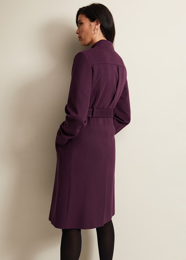 Susie Collarless Wrap Coat
