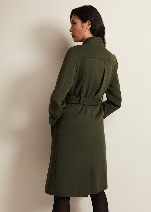 Susie Collarless Wrap Coat