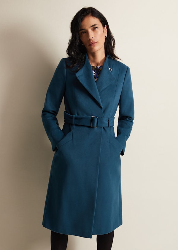 Susie Collarless Wrap Coat