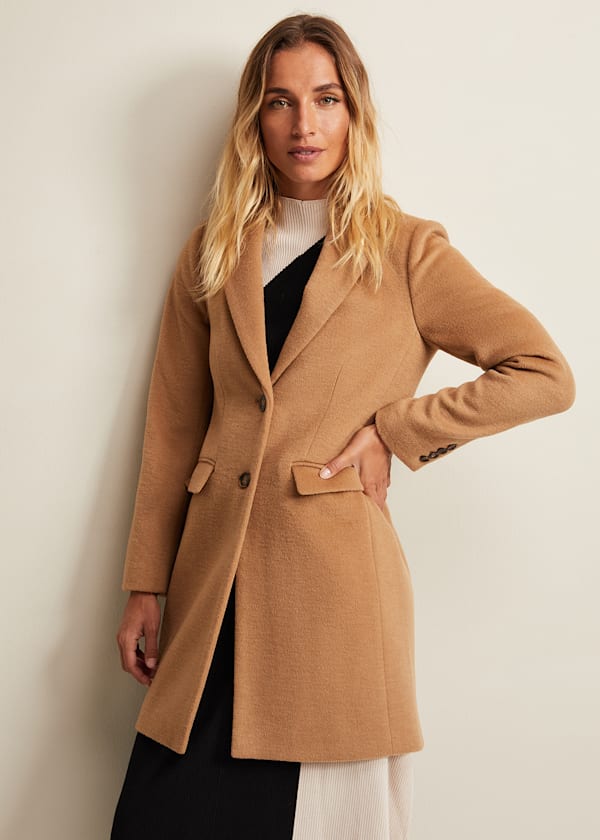 Lydia Camel Wool Smart Coat